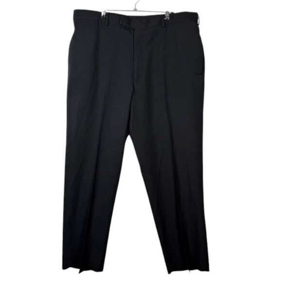 Perry Ellis Washable Dress Slacks Trousers Black Flat Front Size 36x30 - Picture 1 of 12